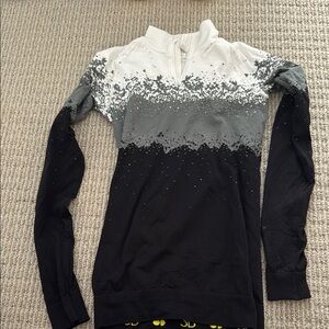 Sweaty Betty black, grey and white ski base layer top small